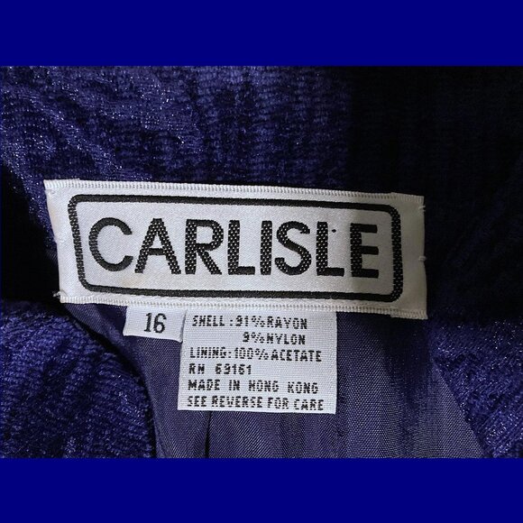Carlisle vintage blue/purple velvet brocade car coat with mandarin collar - Picture 5 of 5